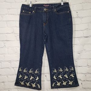 Sweet Jeans butterfly embellished cropped jeans
